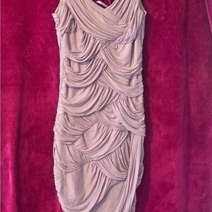 Halston Heritage Blush Draped Mini Dress